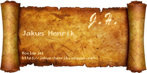 Jakus Henrik névjegykártya