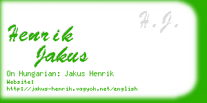 henrik jakus business card